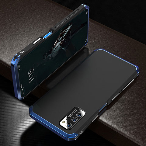 Custodia Lusso Alluminio Cover M01 per Huawei Honor View 30 Pro 5G Blu e Nero