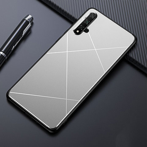 Custodia Lusso Alluminio Cover M01 per Huawei Nova 5 Argento