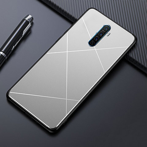 Custodia Lusso Alluminio Cover M01 per Oppo Reno Ace Argento