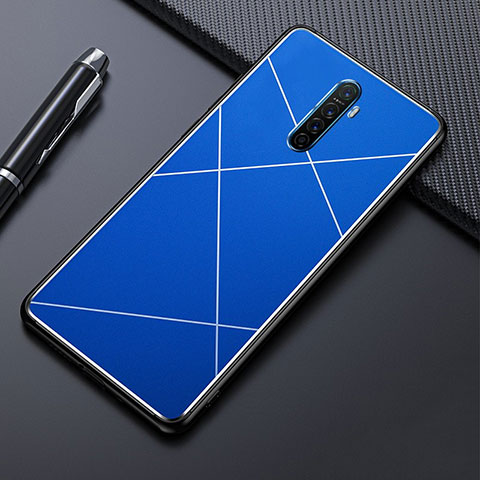 Custodia Lusso Alluminio Cover M01 per Oppo Reno Ace Blu