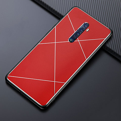 Custodia Lusso Alluminio Cover M02 per Oppo Reno2 Rosso