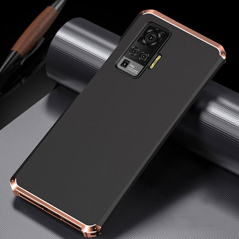 Custodia Lusso Alluminio Cover M02 per Vivo X50 Pro 5G Oro e Nero