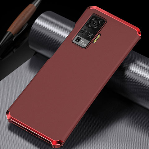 Custodia Lusso Alluminio Cover M02 per Vivo X50 Pro 5G Rosso