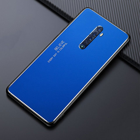 Custodia Lusso Alluminio Cover M05 per Oppo Reno2 Blu