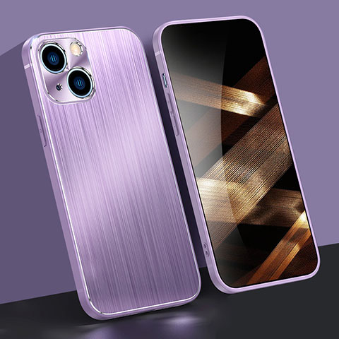 Custodia Lusso Alluminio Cover M09 per Apple iPhone 15 Plus Viola