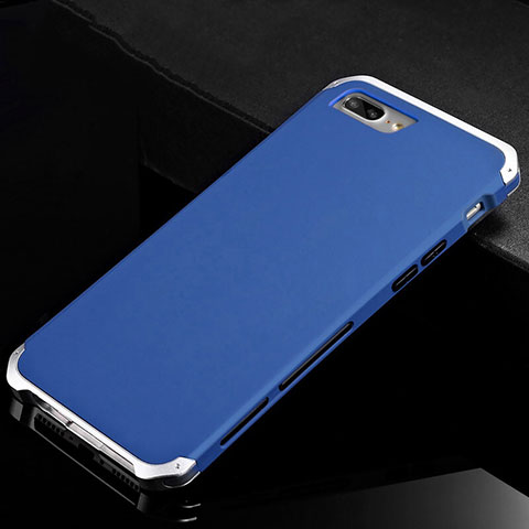 Custodia Lusso Alluminio Cover per Apple iPhone 7 Plus Blu