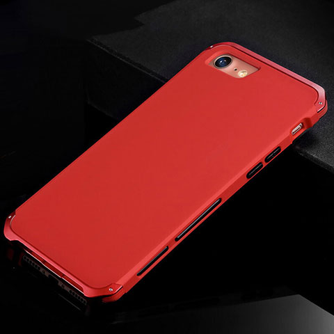 Custodia Lusso Alluminio Cover per Apple iPhone 7 Rosso