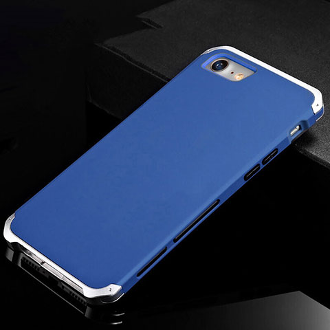 Custodia Lusso Alluminio Cover per Apple iPhone SE (2020) Blu