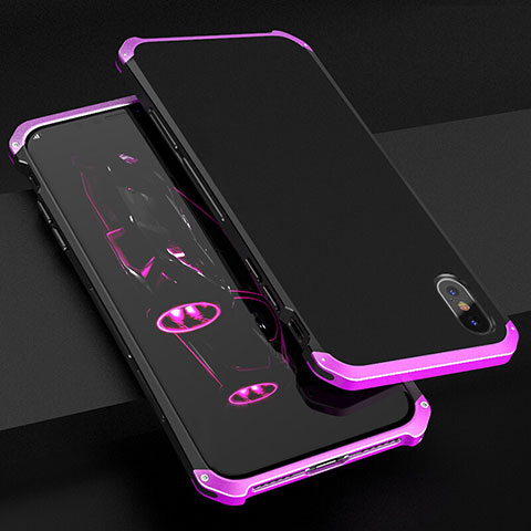 Custodia Lusso Alluminio Cover per Apple iPhone Xs Viola