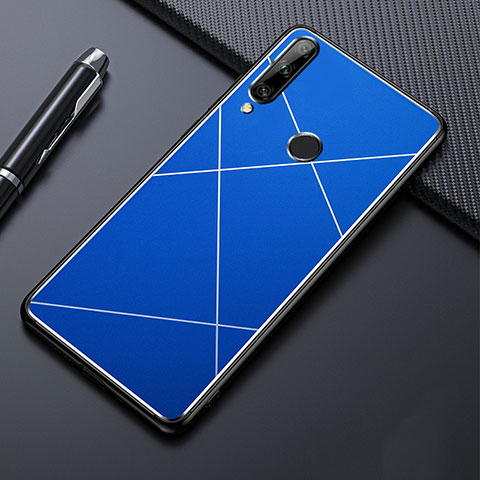 Custodia Lusso Alluminio Cover per Huawei Enjoy 10 Plus Blu