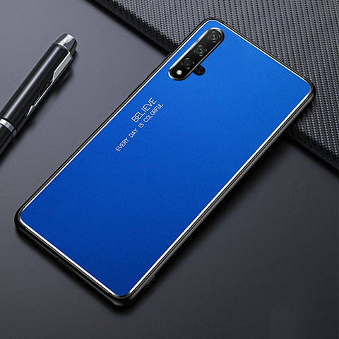 Custodia Lusso Alluminio Cover per Huawei Nova 5 Blu