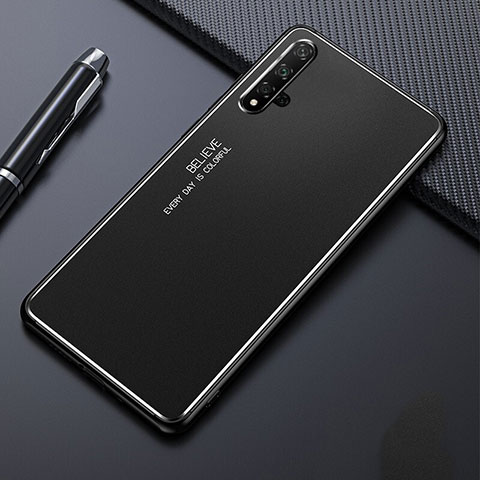 Custodia Lusso Alluminio Cover per Huawei Nova 5 Nero