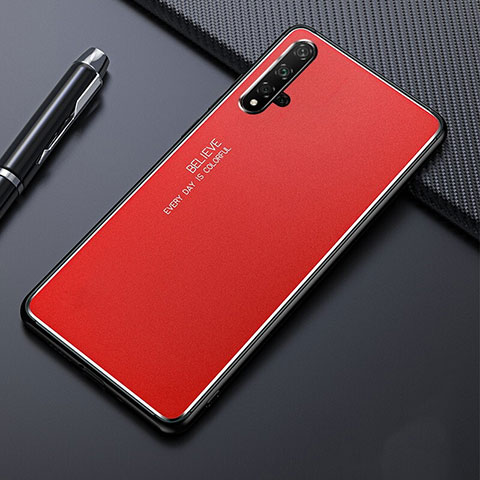 Custodia Lusso Alluminio Cover per Huawei Nova 5 Pro Rosso