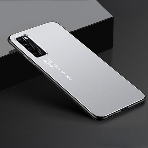 Custodia Lusso Alluminio Cover per Huawei Nova 7 5G Argento