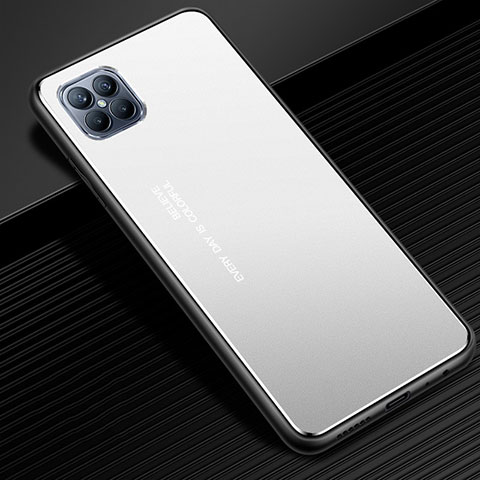 Custodia Lusso Alluminio Cover per Huawei Nova 8 SE 5G Argento