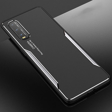 Custodia Lusso Alluminio Cover per Oppo Find X2 Argento