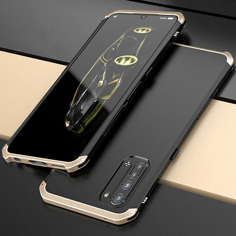 Custodia Lusso Alluminio Cover per Oppo K7 5G Oro e Nero