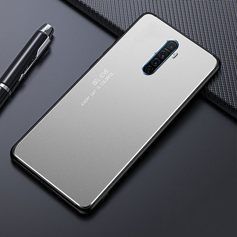 Custodia Lusso Alluminio Cover per Oppo Reno Ace Argento