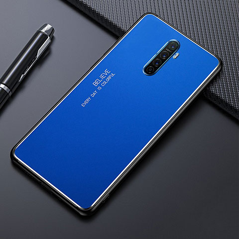 Custodia Lusso Alluminio Cover per Oppo Reno Ace Blu