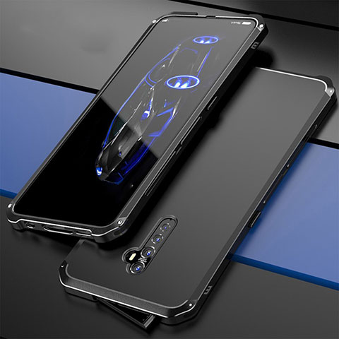 Custodia Lusso Alluminio Cover per Oppo Reno2 Nero