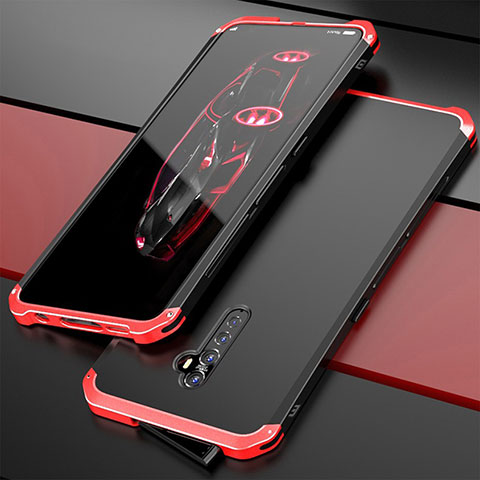 Custodia Lusso Alluminio Cover per Oppo Reno2 Rosso