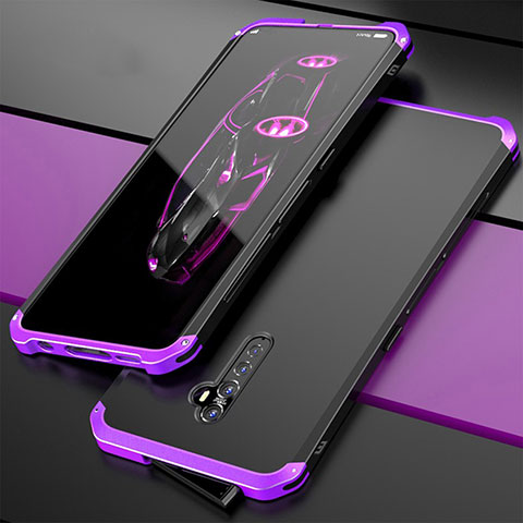 Custodia Lusso Alluminio Cover per Oppo Reno2 Viola