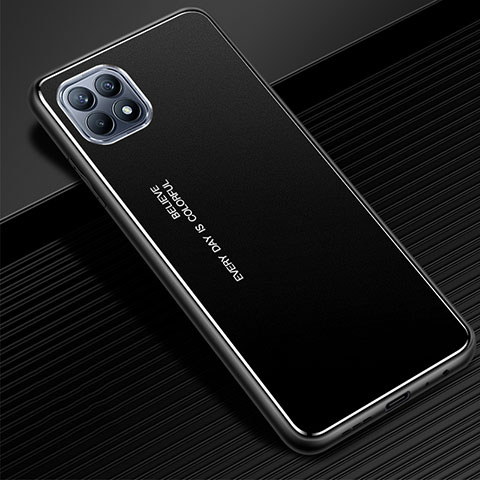 Custodia Lusso Alluminio Cover per Oppo Reno4 SE 5G Nero