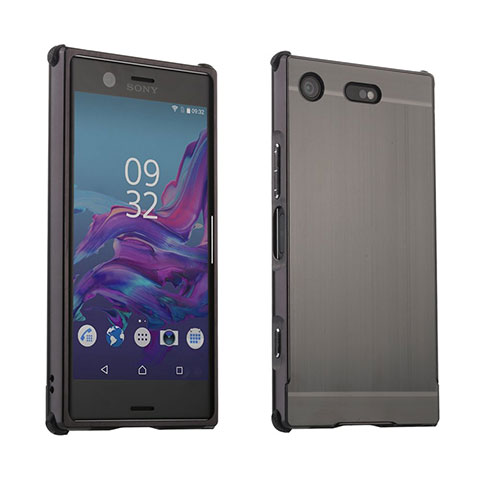 Custodia Lusso Alluminio Cover per Sony Xperia XZ1 Compact Grigio