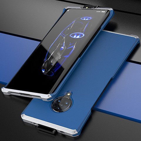 Custodia Lusso Alluminio Cover per Vivo Nex 3S Argento e Blu