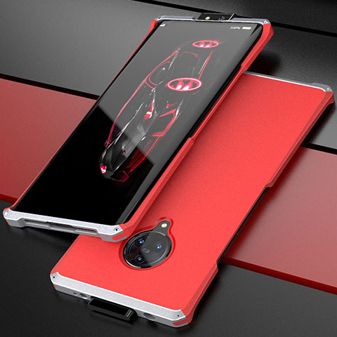 Custodia Lusso Alluminio Cover per Vivo Nex 3S Argento e Rosso