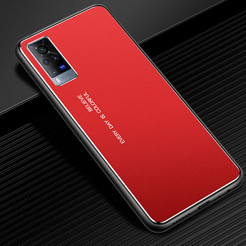 Custodia Lusso Alluminio Cover per Vivo X60 Pro 5G Rosso