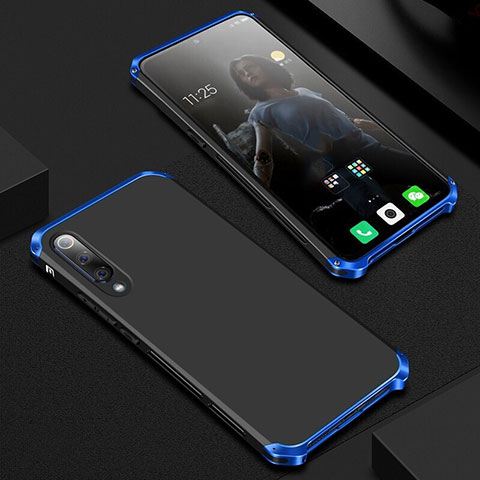 Custodia Lusso Alluminio Cover per Xiaomi Mi 9 Pro Blu e Nero