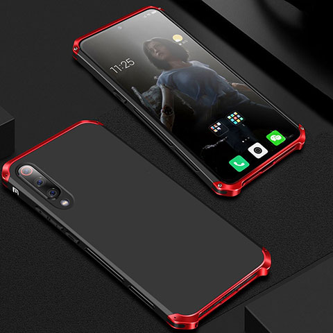 Custodia Lusso Alluminio Cover per Xiaomi Mi 9 Rosso e Nero