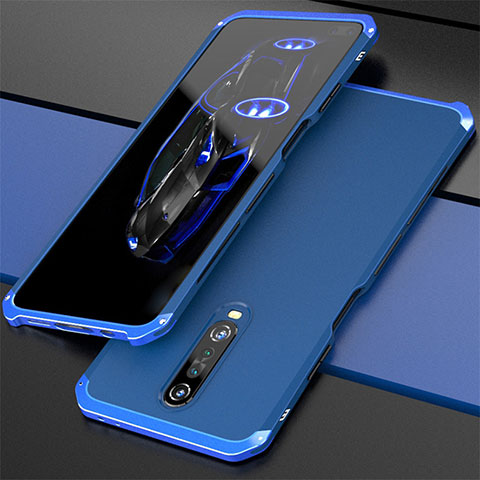 Custodia Lusso Alluminio Cover per Xiaomi Poco X2 Blu