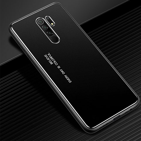 Custodia Lusso Alluminio Cover per Xiaomi Redmi 9 Prime India Nero