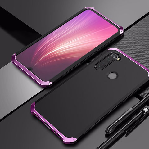 Custodia Lusso Alluminio Cover per Xiaomi Redmi Note 8 Viola