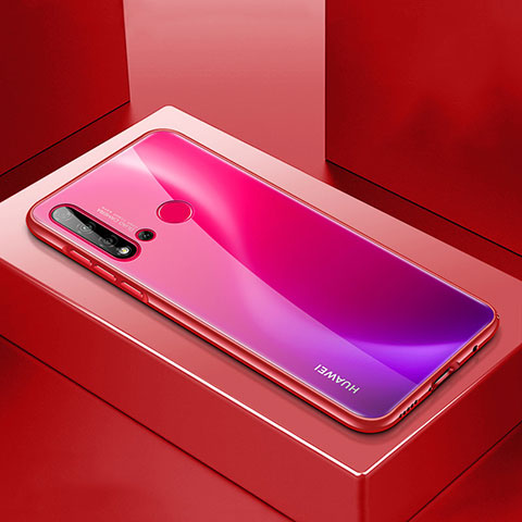 Custodia Lusso Alluminio Cover T01 per Huawei Nova 5i Rosso