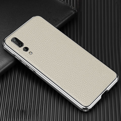 Custodia Lusso Alluminio Cover T01 per Huawei P20 Pro Bianco