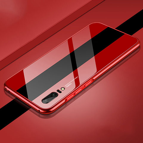 Custodia Lusso Alluminio Cover T01 per Huawei P20 Rosso