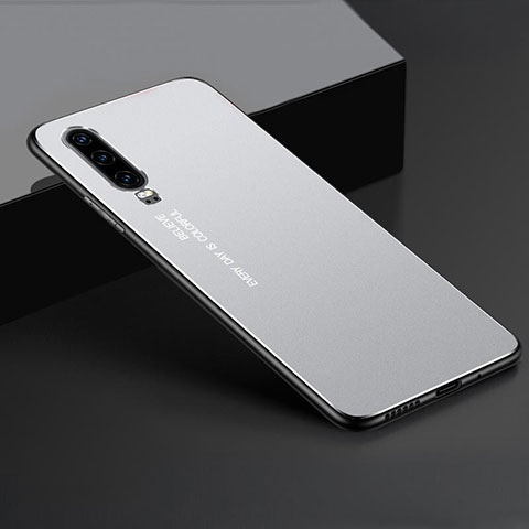 Custodia Lusso Alluminio Cover T01 per Huawei P30 Argento