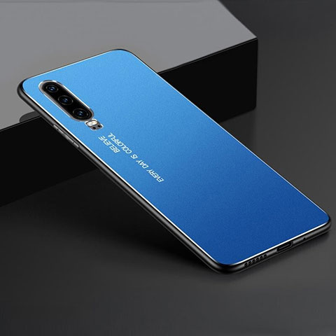 Custodia Lusso Alluminio Cover T01 per Huawei P30 Blu