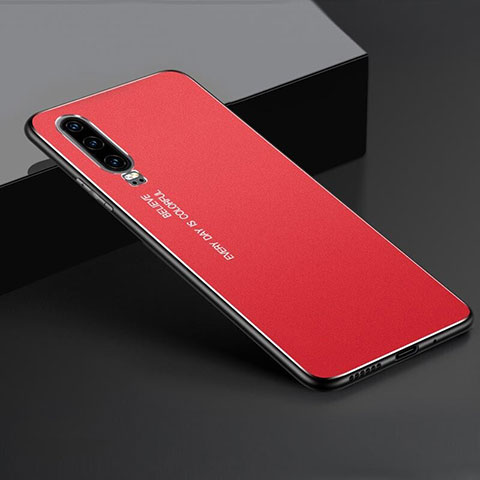 Custodia Lusso Alluminio Cover T01 per Huawei P30 Rosso