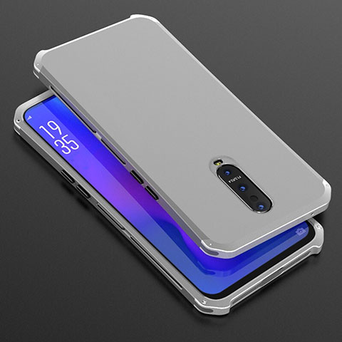 Custodia Lusso Alluminio Cover T01 per Oppo RX17 Pro Argento