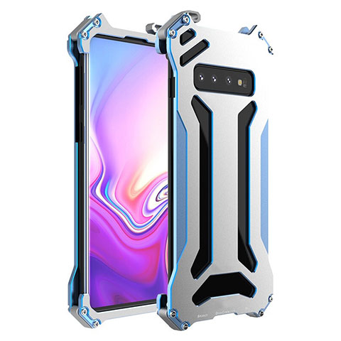 Custodia Lusso Alluminio Cover T01 per Samsung Galaxy S10 Argento