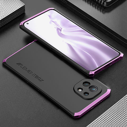 Custodia Lusso Alluminio Cover T01 per Xiaomi Mi 11 Lite 5G Viola