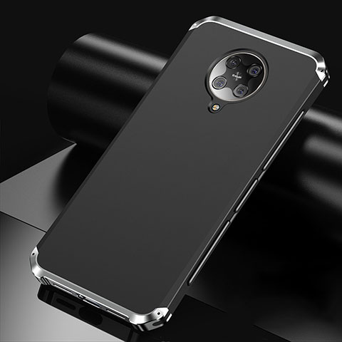 Custodia Lusso Alluminio Cover T01 per Xiaomi Redmi K30 Pro Zoom Argento