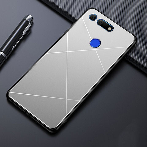 Custodia Lusso Alluminio Cover T02 per Huawei Honor V20 Argento