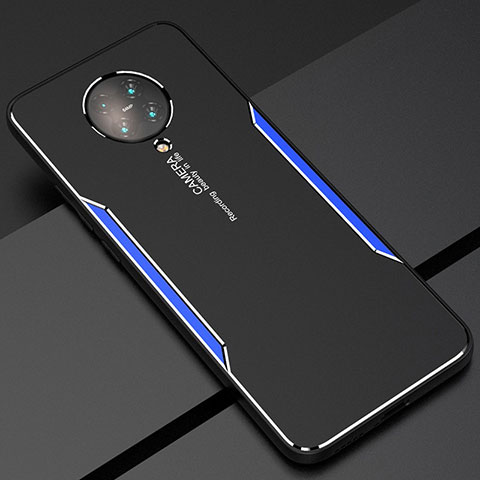 Custodia Lusso Alluminio Cover T02 per Xiaomi Redmi K30 Pro 5G Blu