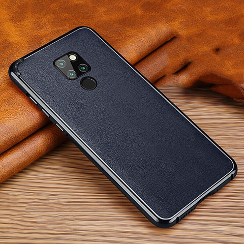 Custodia Lusso Alluminio Cover T03 per Huawei Mate 20 Blu