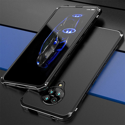 Custodia Lusso Alluminio Cover T03 per Xiaomi Redmi K30 Pro 5G Nero